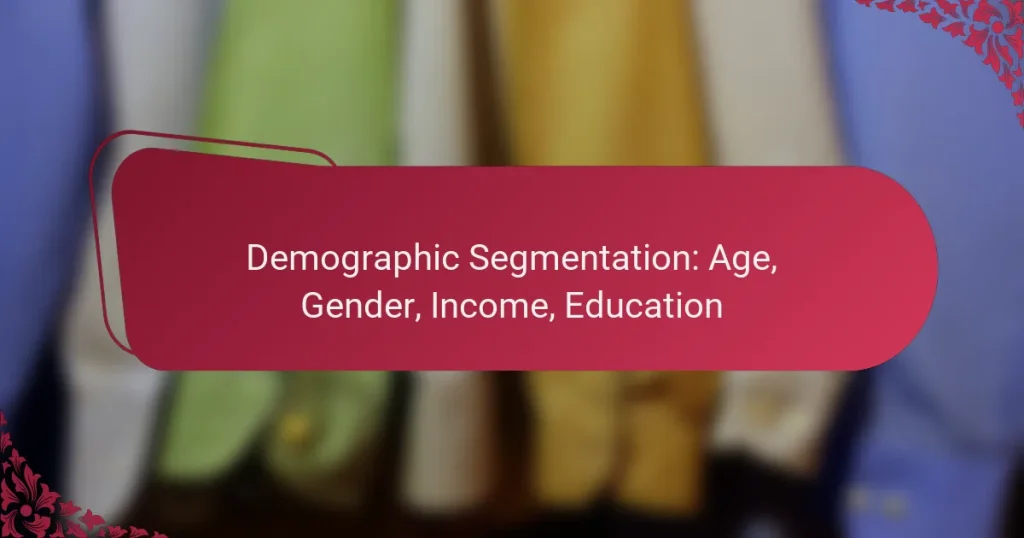 Demographic Segmentation: Age, Gender, Income, Education