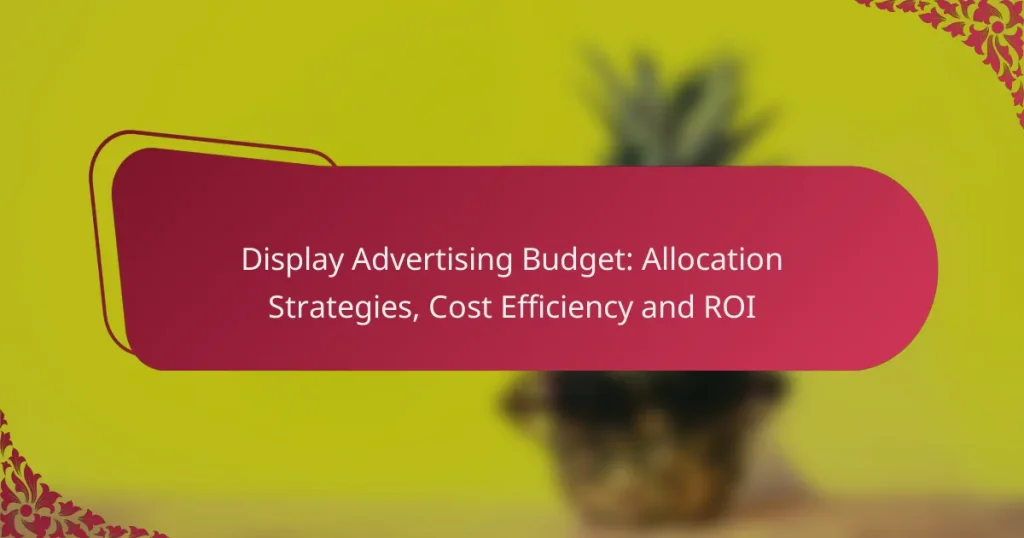 Display Advertising Budget: Allocation Strategies, Cost Efficiency and ROI