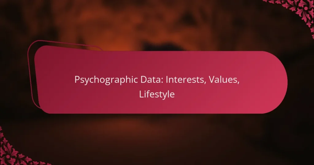 Psychographic Data: Interests, Values, Lifestyle