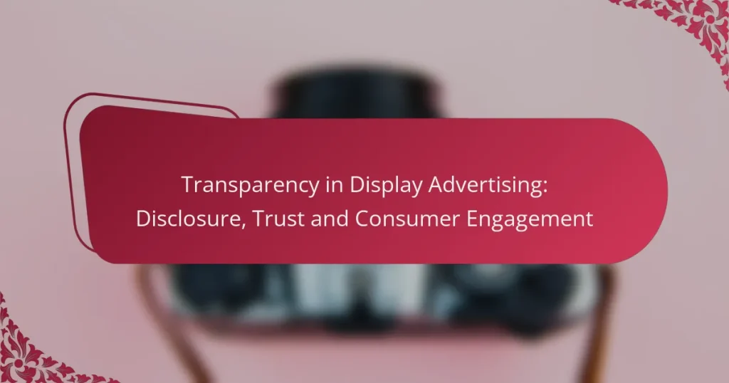 Transparency in Display Advertising: Disclosure, Trust and Consumer Engagement