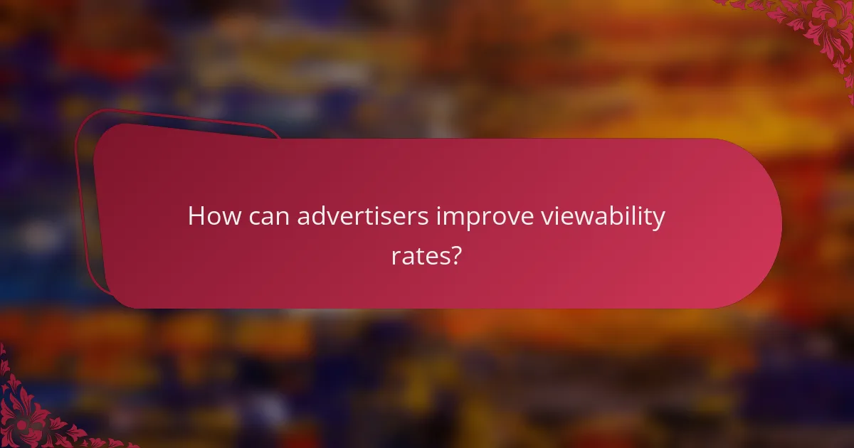 How can advertisers improve viewability rates?