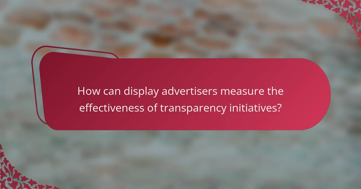 How can display advertisers measure the effectiveness of transparency initiatives?