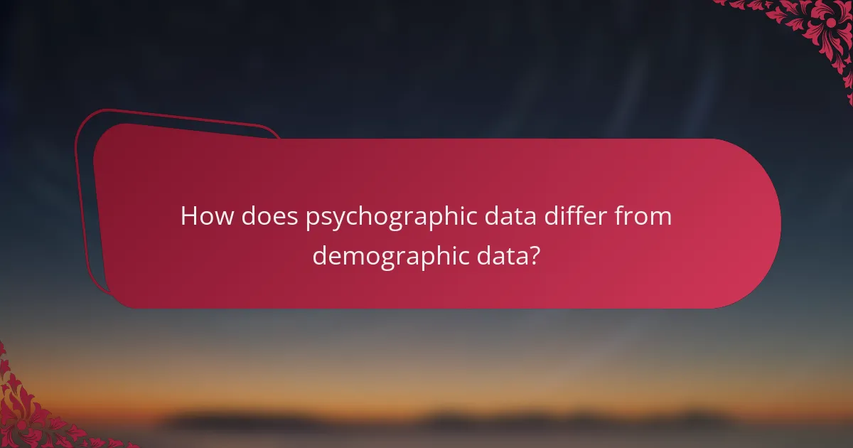 How does psychographic data differ from demographic data?