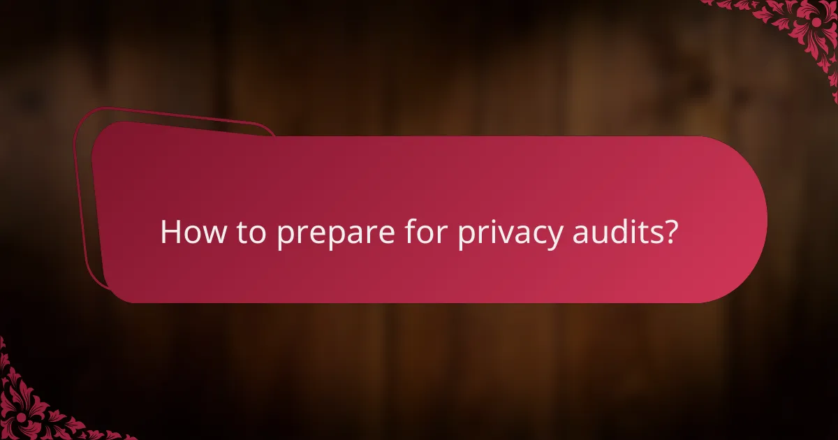 How to prepare for privacy audits?