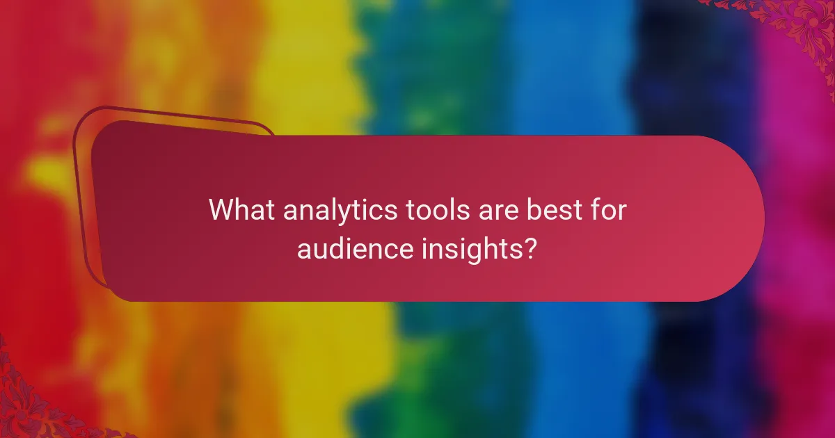 What analytics tools are best for audience insights?