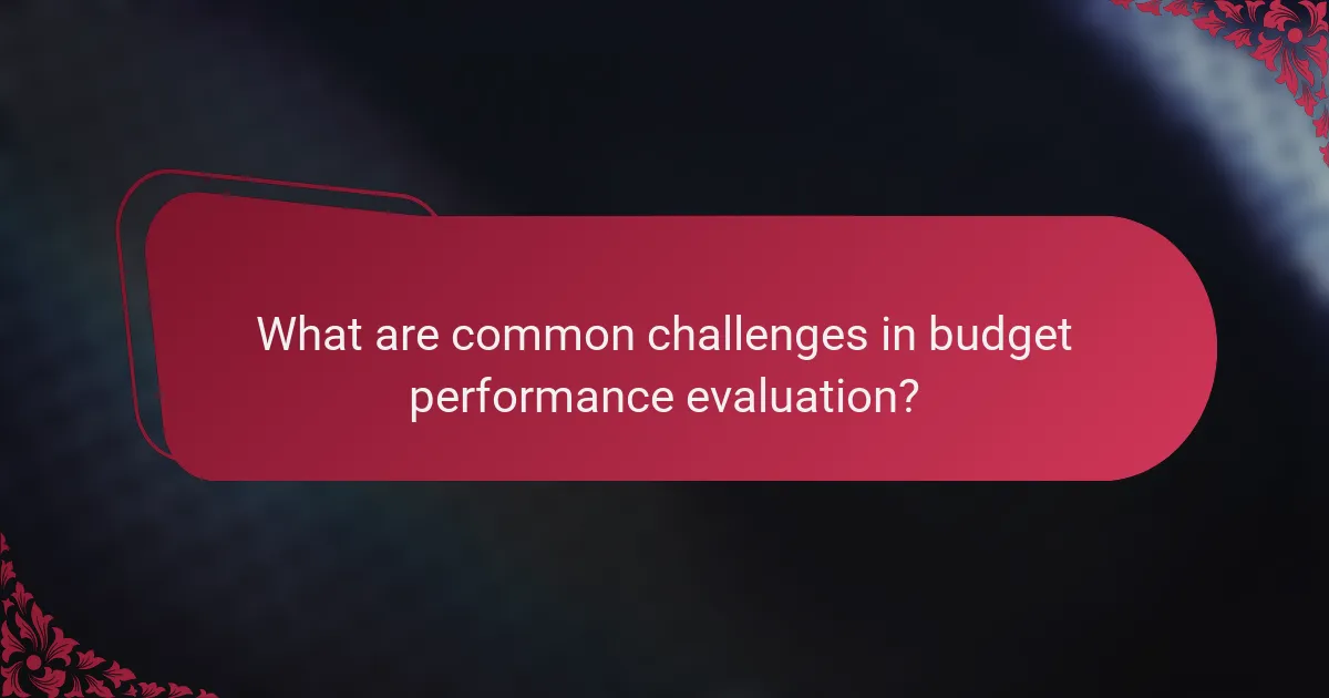 What are common challenges in budget performance evaluation?