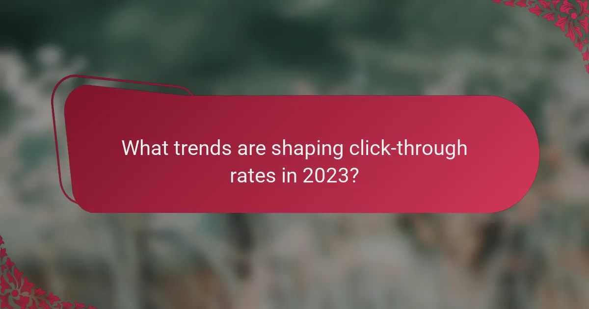 What trends are shaping click-through rates in 2023?